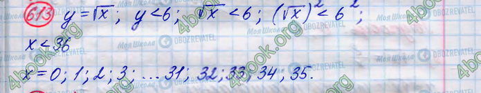 ГДЗ Алгебра 8 клас сторінка 613